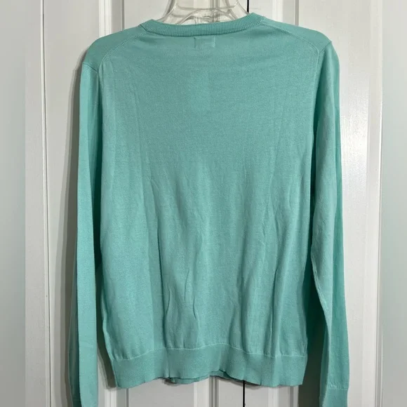J. Crew Green Long Sleeves Cardigan Sweater Classic Knit Size L - Picture 4 of 10